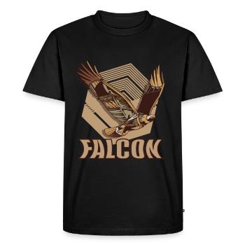 Autour des palombes Ornithologue Fauconnerie Aigle Faucon Faucon - T-shirt Premium bio Homme - noir - Devant - Nico (187cm)