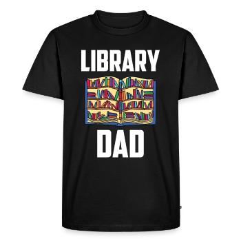 Bibliothèque Papa lover Bibliothécaire Livres - T-shirt Premium bio Homme - noir - Devant - Nico (187cm)