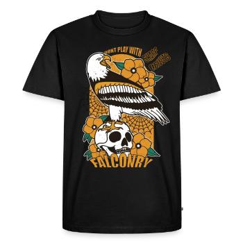 Autour des palombes Ornithologue Fauconnerie Aigle Faucon Faucon - T-shirt Premium bio Homme - noir - Devant - Nico (187cm)