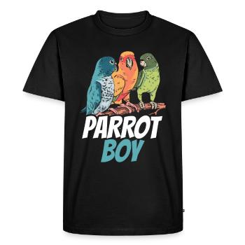 Perroquet Jeune Perroquet Jeunes Perroquets Animal Mignon - T-shirt Premium bio Homme - noir - Devant - Nico (187cm)
