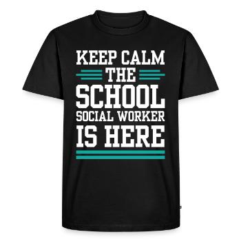 Garder son calme L’assistante sociale scolaire est un métier - T-shirt Premium bio Homme - noir - Devant - Nico (187cm)