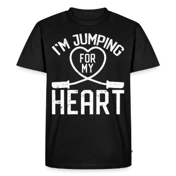 Corde à sauter amusante Je saute avec la corde pour m - T-shirt Premium bio Homme - noir - Devant - Nico (187cm)