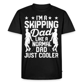 Drôle de corde à sauter corde à sauter papa corde à sauter - T-shirt Premium bio Homme - noir - Devant - Nico (187cm)