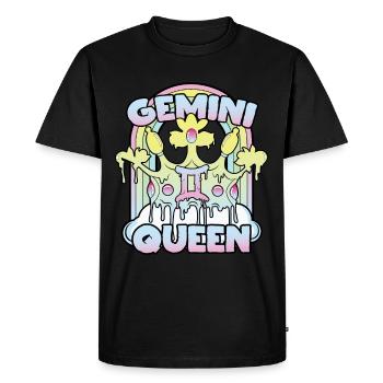 Reine des Gémeaux - T-shirt Premium bio Homme - noir - Devant - Nico (187cm)