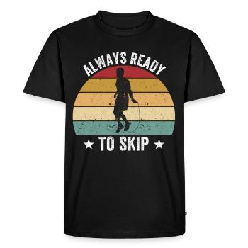 Drôle de corde à sauter à sauter toujours prête à spr - T-shirt Premium bio Homme - noir - Devant - Nico (187cm)