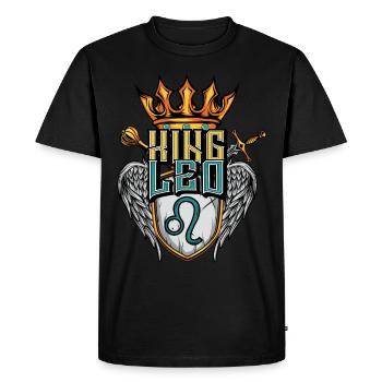 Signe du zodiaque Lion - T-shirt Premium bio Homme - noir - Devant - Nico (187cm)