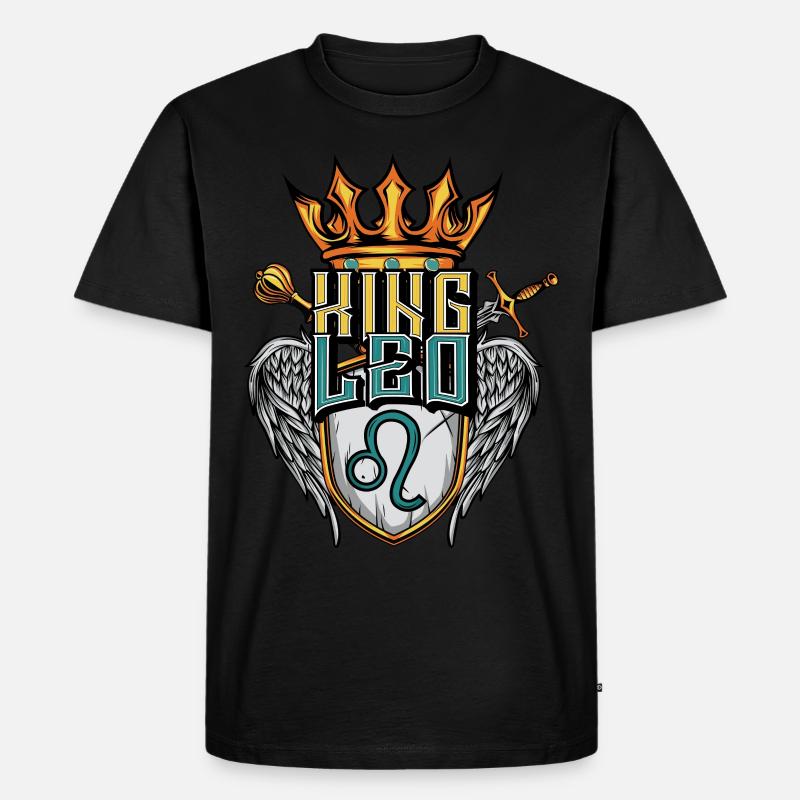Löwe Sternzeichen - Männer Premium Bio T-Shirt - Schwarz