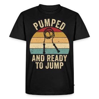 Drôle de corde à sauter à sauter à sauter à la corde à sauter pompée T - T-shirt Premium bio Homme - noir - Devant - Nico (187cm)