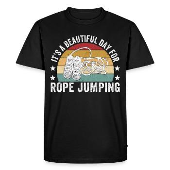 Funny skipping rope skipping rope jumping rope - Men's Premium Organic T-Shirt - black - Front - Nico (187cm)