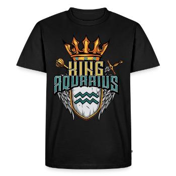 Signe du zodiaque du Verseau - T-shirt Premium bio Homme - noir - Devant - Nico (187cm)