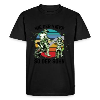 Père et fils Motocross - T-shirt Premium bio Homme - noir - Devant - Nico (187cm)