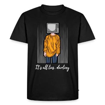 Its All Lies Darling - Men's Premium Organic T-Shirt - black - Front - Nico (187cm)