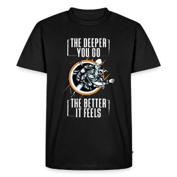 Plus vous allez profondément, mieux vous vous sentez - T-shirt Premium bio Homme - noir - Devant - Nico (187cm)