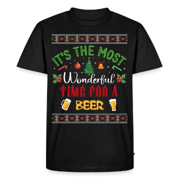 Bière de Noël moche Noël moche - T-shirt Premium bio Homme - noir - Devant - Nico (187cm)