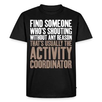 Usually activity coordinator - Men's Premium Organic T-Shirt - black - Front - Nico (187cm)