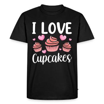 I Love Cupcakes Food Sweet Lovers Cupcake - Men's Premium Organic T-Shirt - black - Front - Nico (187cm)