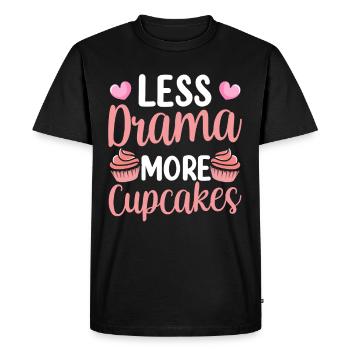 Less Drama More Cupcakes Sweet Lovers Cupcake - Men's Premium Organic T-Shirt - black - Front - Nico (187cm)