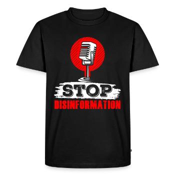 Stop disinformation Journalism Press freedom - Men's Premium Organic T-Shirt - black - Front - Nico (187cm)