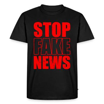 Stop fake news Press freedom Press law - Men's Premium Organic T-Shirt - black - Front - Nico (187cm)