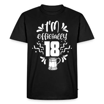 Je suis officiellement 18 ans dix-huit fête - T-shirt Premium bio Homme - noir - Devant - Nico (187cm)