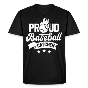 Proud Baseball Catcher Baseball Catcher Player - Men's Premium Organic T-Shirt - black - Front - Nico (187cm)