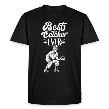 Best Catcher Ever Catcher Baseball Hobby - Men's Premium Organic T-Shirt - black - Front - Nico (187cm)