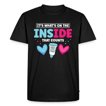 Tout tourne autour de l’intérieur Échographiste - T-shirt Premium bio Homme - noir - Devant - Nico (187cm)