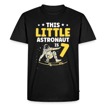Ce petit astronaute est 7 Planet Happy - T-shirt Premium bio Homme - noir - Devant - Nico (187cm)