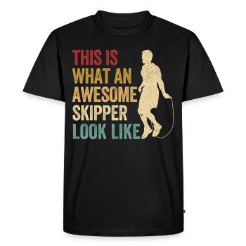 Funny Skipping Rope Skipping Rope Awesome - Men's Premium Organic T-Shirt - black - Front - Nico (187cm)