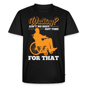 Drôle de lésion de la moelle épinière Blessure de la moelle épinière en fauteuil roulant - T-shirt Premium bio Homme - noir - Devant - Nico (187cm)