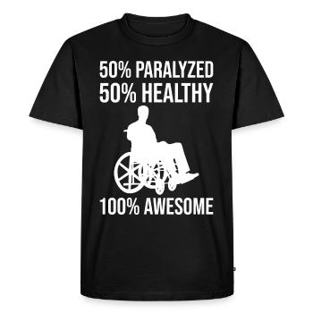 Drôle de lésion de la moelle épinière Coupe transversale du fauteuil roulant - T-shirt Premium bio Homme - noir - Devant - Nico (187cm)