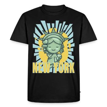 New York City États-Unis Liberty Statue États-Unis - T-shirt Premium bio Homme - noir - Devant - Nico (187cm)