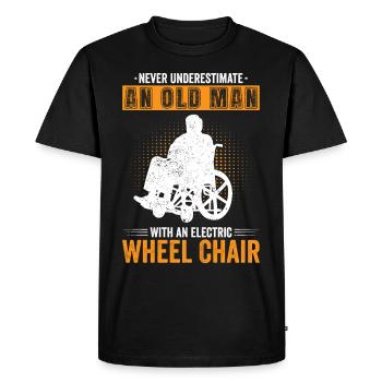 Funny Spinal Cord Injury Wheelchair Cross-Section - Men's Premium Organic T-Shirt - black - Front - Nico (187cm)