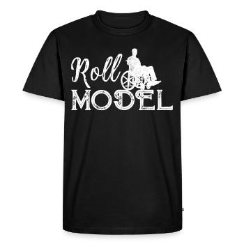 Catégorie transversale de drôle de handicap paraplégique en fauteuil roulant - T-shirt Premium bio Homme - noir - Devant - Nico (187cm)
