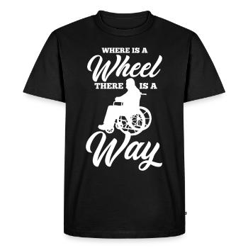 Drôle de lésion de la moelle épinière Coupe transversale du fauteuil roulant - T-shirt Premium bio Homme - noir - Devant - Nico (187cm)