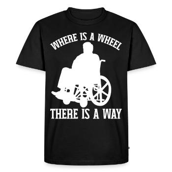Drôle de lésion de la moelle épinière Coupe transversale du fauteuil roulant - T-shirt Premium bio Homme - noir - Devant - Nico (187cm)