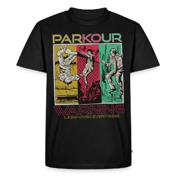 Parkour centre-ville course saut freestyle coureur - T-shirt Premium bio Homme - noir - Devant - Nico (187cm)