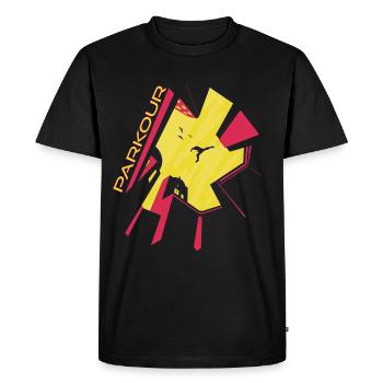 Centre-ville Parkour City Freestyle Jumping Running - T-shirt Premium bio Homme - noir - Devant - Nico (187cm)