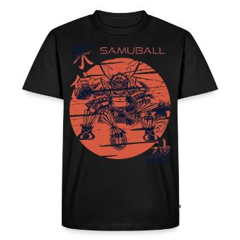 Football Samurai Samuball Japanese Warrior Japan - Men's Premium Organic T-Shirt - black - Front - Nico (187cm)