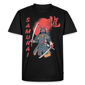 Samurai Moon Bloodstain Japanese Art Ninja Japa - Men's Premium Organic T-Shirt - black - Front - Nico (187cm)
