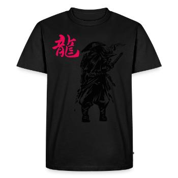 Art japonais Samouraï Ninja Guerrier Japonais - T-shirt Premium bio Homme - noir - Devant - Nico (187cm)
