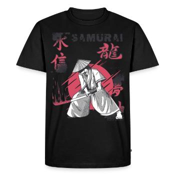 Samouraï Katana Épée Tache de sang Guerre japonaise - T-shirt Premium bio Homme - noir - Devant - Nico (187cm)
