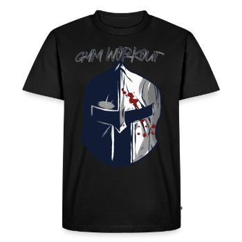 Sparta déshonneur Casque Spartan Gladiator Antique G - T-shirt Premium bio Homme - noir - Devant - Nico (187cm)