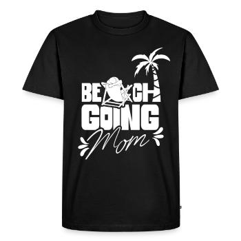Visite de la plage Mother Beach Vacances à la plage - T-shirt Premium bio Homme - noir - Devant - Nico (187cm)