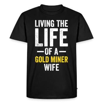 Femme chercheuse d’or Lustig Gold Panning Gold Digger D - T-shirt Premium bio Homme - noir - Devant - Nico (187cm)