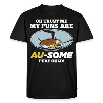 Funny Gold Panning Gold Prospectors Gold Digger Wordspit - Men's Premium Organic T-Shirt - black - Front - Nico (187cm)