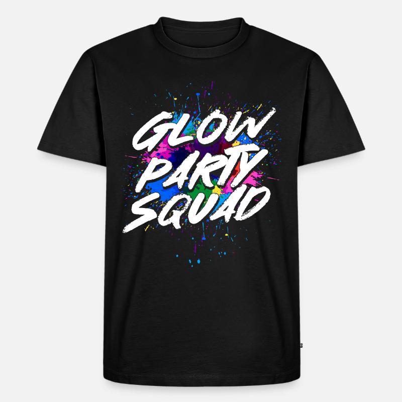 Glow Party Squad - Männer Premium Bio T-Shirt - Schwarz