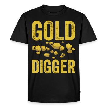 Funny gold panners Gold miners Gold diggers Goldgr - Men's Premium Organic T-Shirt - black - Front - Nico (187cm)