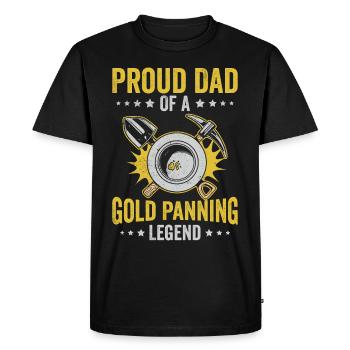 Funny gold panning Proud father of a gold washer - Men's Premium Organic T-Shirt - black - Front - Nico (187cm)