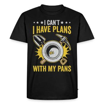 Funny gold panning I can't, I have pledge - Men's Premium Organic T-Shirt - black - Front - Nico (187cm)